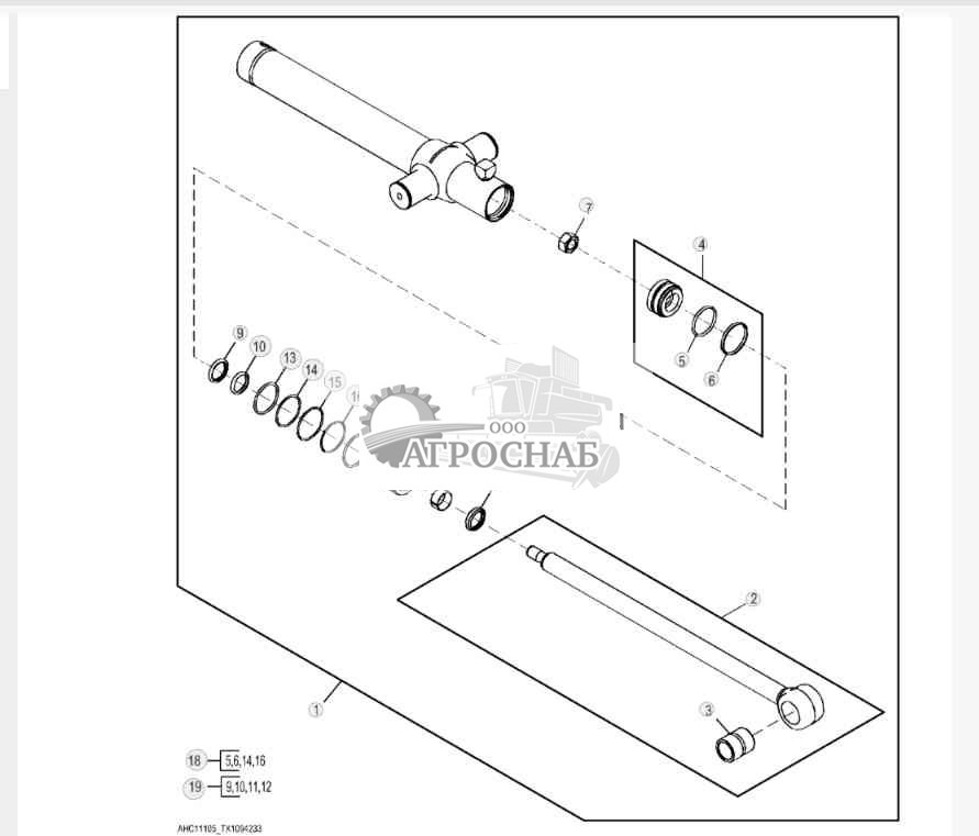 Цилиндр ковша погрузчика (202928 